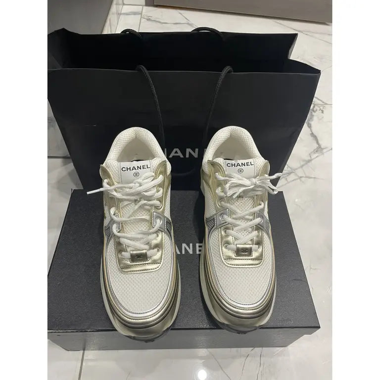 CC Logo Sneaker 'White Silver' Wmns